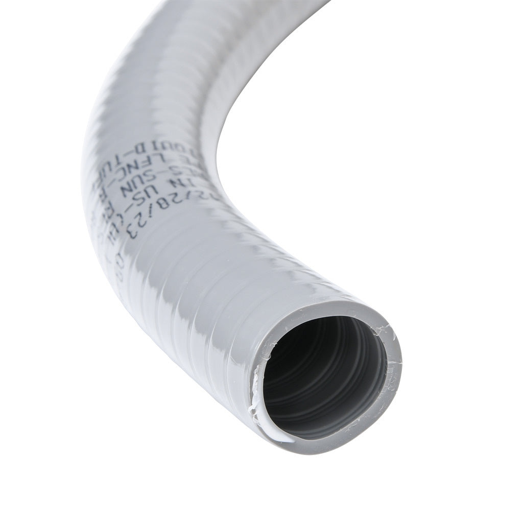 Atkore Liquid-Tuff 6000 liquid-tight flexible non-metallic conduit, embedded spiral rigid PVC, PVC wall, 3/4in trade size, gray, UL-1660 Listed, 25ft/7.6m coil length.-6003-22-00