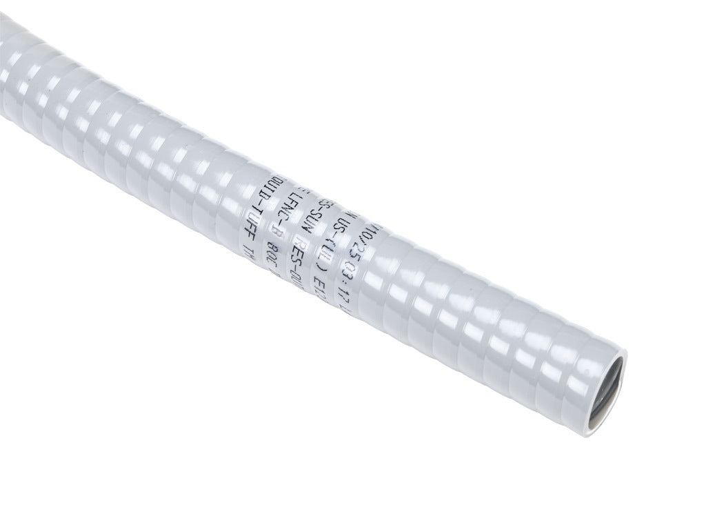 Atkore Liquid-Tuff 6000 liquid-tight flexible non-metallic conduit, embedded spiral rigid PVC, PVC wall, 3/4in trade size, gray, UL-1660 Listed, 100ft/30.4m coil length.-6003-30-00