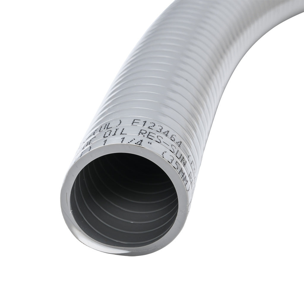 Atkore Liquid-Tuff 6000 liquid-tight flexible non-metallic conduit, embedded spiral rigid PVC, PVC wall, 1-1/4in trade size, gray, UL-1660 Listed, 50ft/15.2m coil length.-6005-24-00