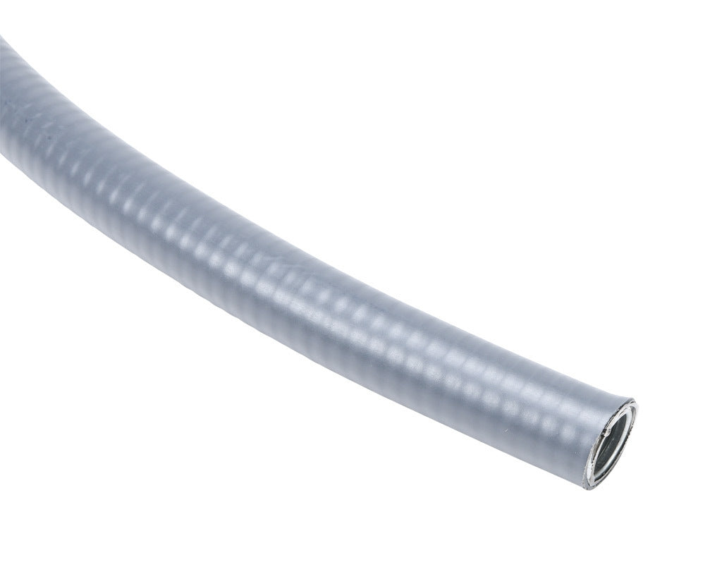 Atkore Liquid-Tuff 6200 liquid-tight flexible metallic conduit, galvanized low carbon steel, PVC jacket, 1/2in trade size, gray, UL-360 Listed, 100ft/30.4m coil length.-6202-30-00