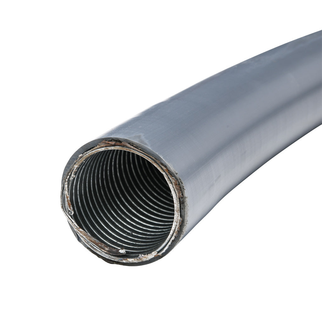 Atkore Liquid-Tuff 6200 liquid-tight flexible metallic conduit, galvanized low carbon steel, PVC jacket, 2in trade size, gray, UL-360 Listed, 50ft/15.2m coil length.-6207-24-00