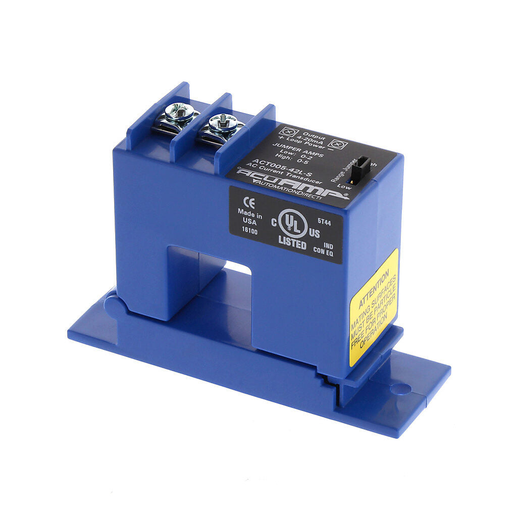 AcuAMP AC current transducer, 1-phase, split core, 0-2 or 0-5A selectable sensing range, 4-20 mA output.-ACT005-42L-S