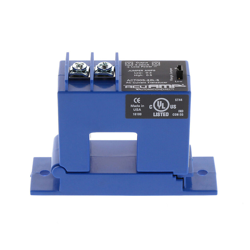 AcuAMP AC current transducer, 1-phase, split core, 0-2 or 0-5A selectable sensing range, 4-20 mA output.-ACT005-42L-S