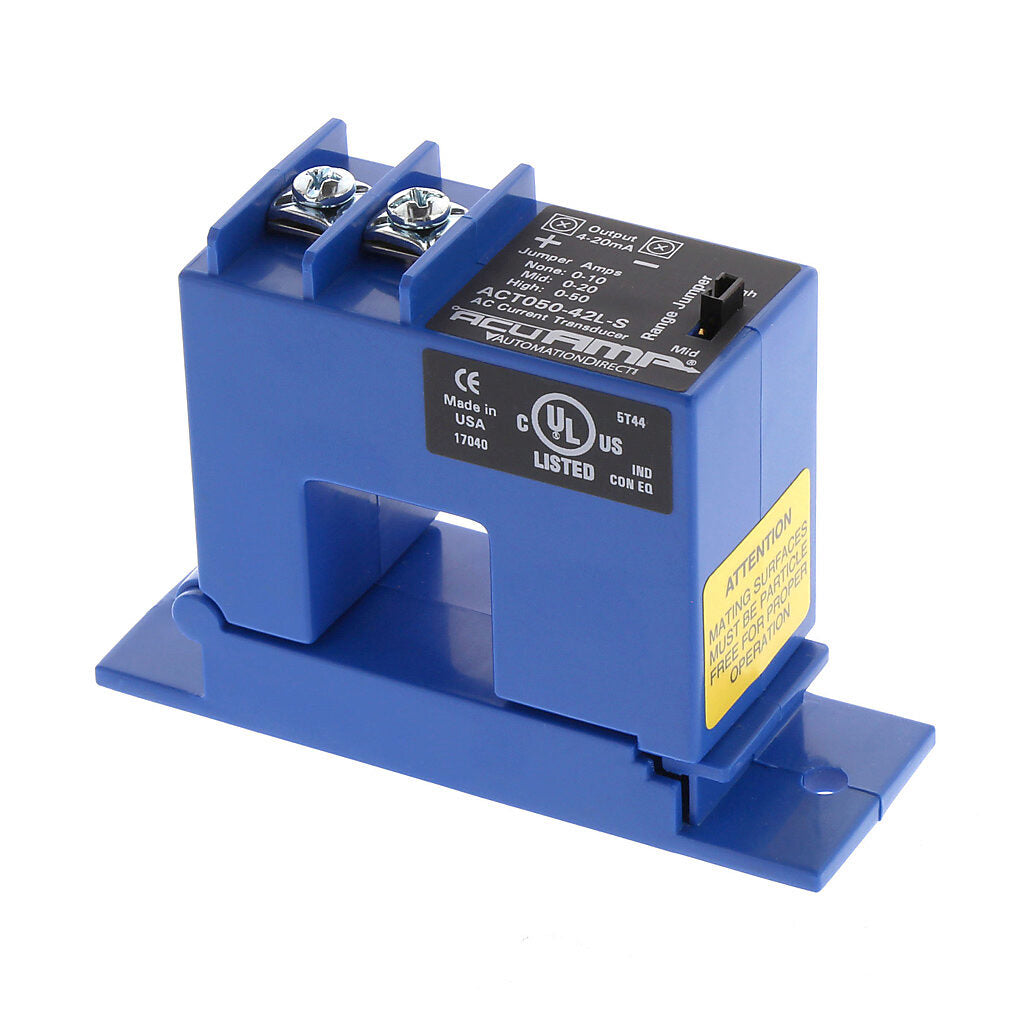 AcuAMP AC current transducer, 1-phase, split core, 0-10, 0-20, or 0-50A selectable sensing range, 4-20 mA output.-ACT050-42L-S