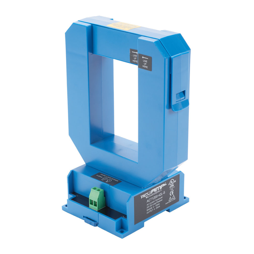 AcuAMP AC current transducer, 1-phase, split core, 0-1200A sensing range, 4-20 mA output.-ACT1200-42L-S