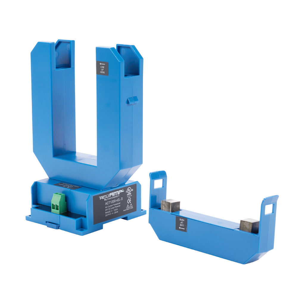 AcuAMP AC current transducer, 1-phase, split core, 0-1200A sensing range, 4-20 mA output.-ACT1200-42L-S