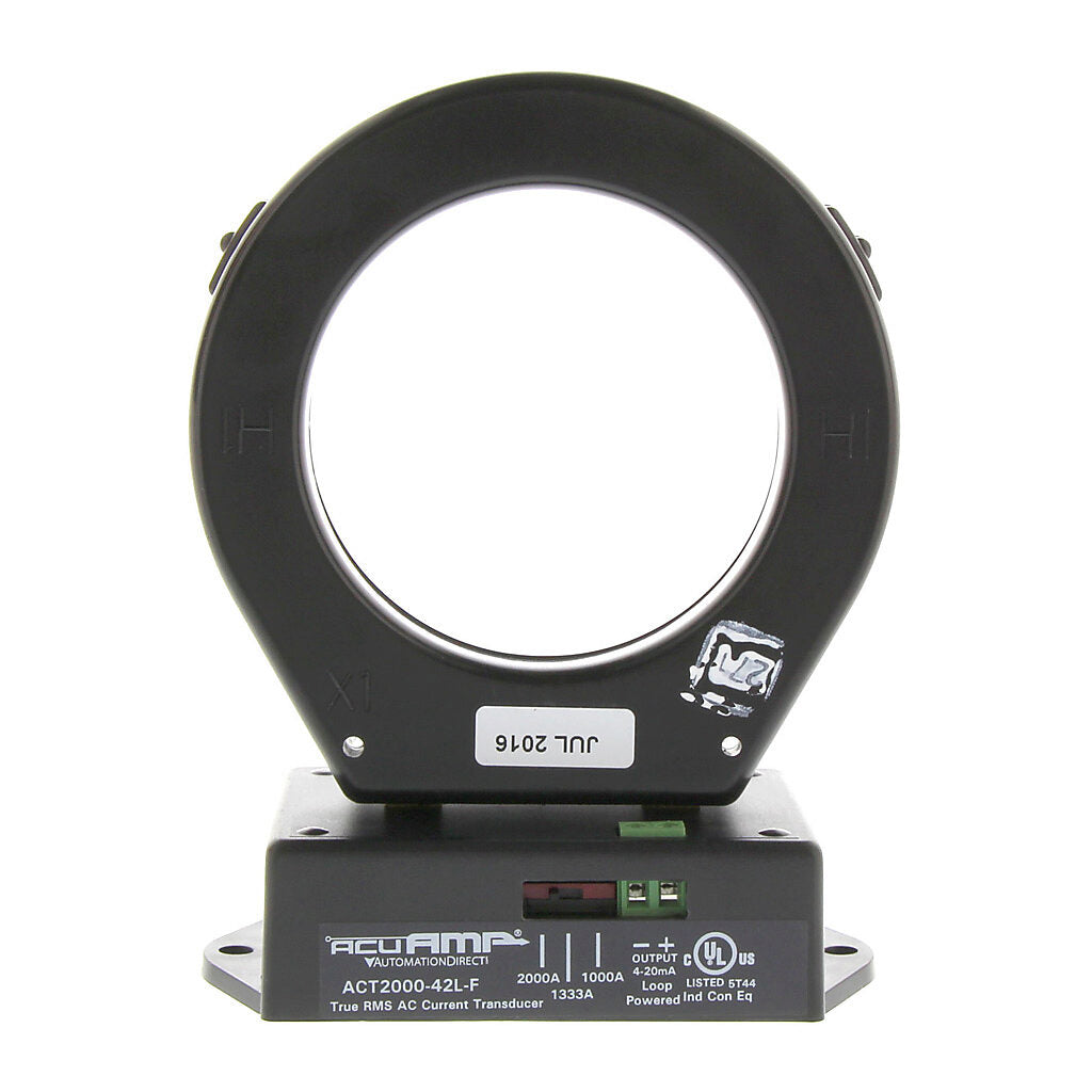 AcuAMP AC current transducer, 1-phase, fixed core, 0-1000, 0-1333, or 0-2000A selectable sensing range, 4-20 mA output.-ACT2000-42L-F
