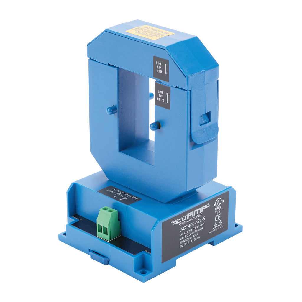AcuAMP AC current transducer, 1-phase, split core, 0-400A sensing range, 4-20 mA output.-ACT400-42L-S