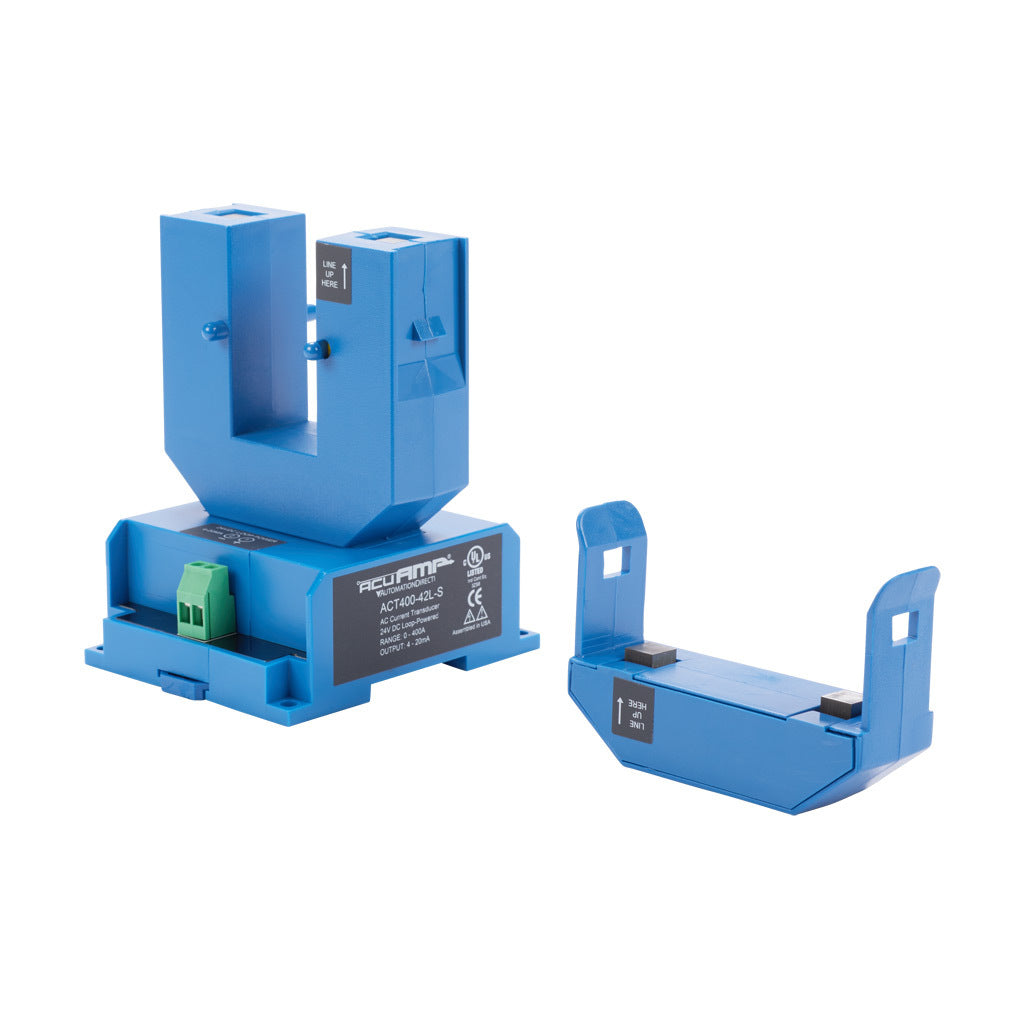 AcuAMP AC current transducer, 1-phase, split core, 0-400A sensing range, 4-20 mA output.-ACT400-42L-S