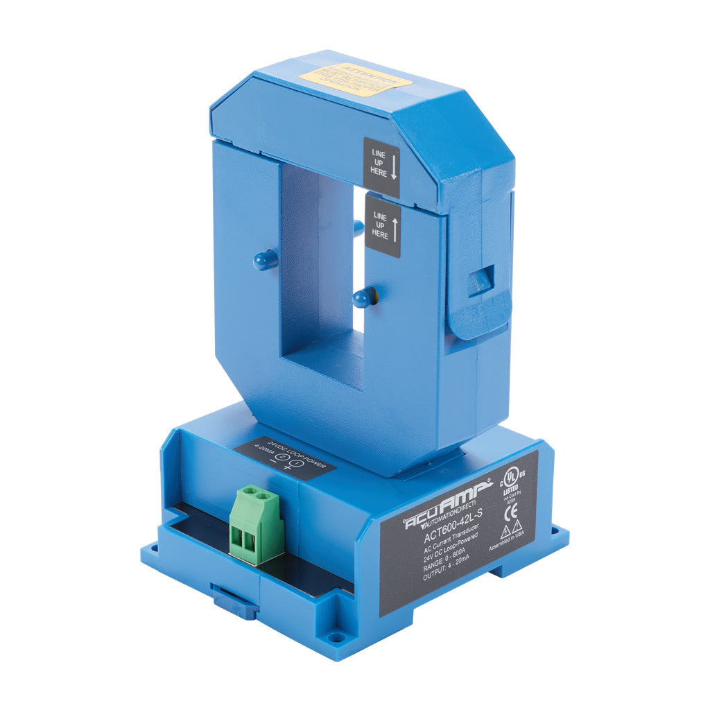 AcuAMP AC current transducer, 1-phase, split core, 0-600A sensing range, 4-20 mA output.-ACT600-42L-S
