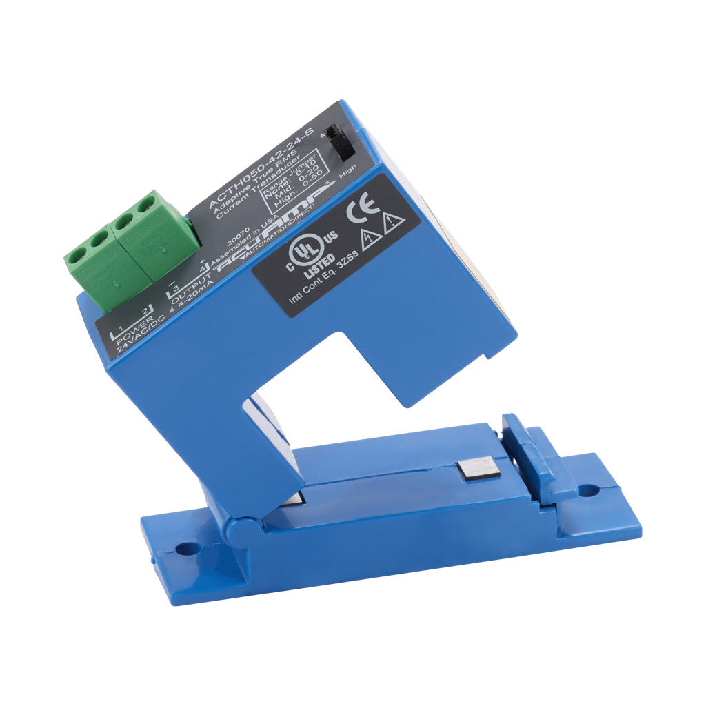 AcuAMP AC current transducer, 1-phase, split core, 0-10, 0-20, 0-50A selectable, with time integration sensing range, True RMS, 4-20 mA output.-ACTH050-42-24-S