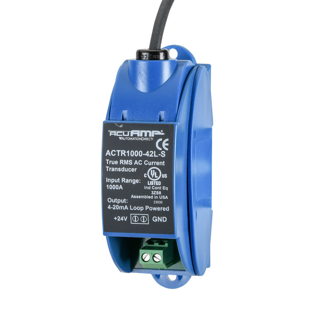 AcuAMP AC current transducer, 1-phase, flexible split core, 0-1000A sensing range, True RMS, 4-20 mA output.-ACTR1000-42L-S