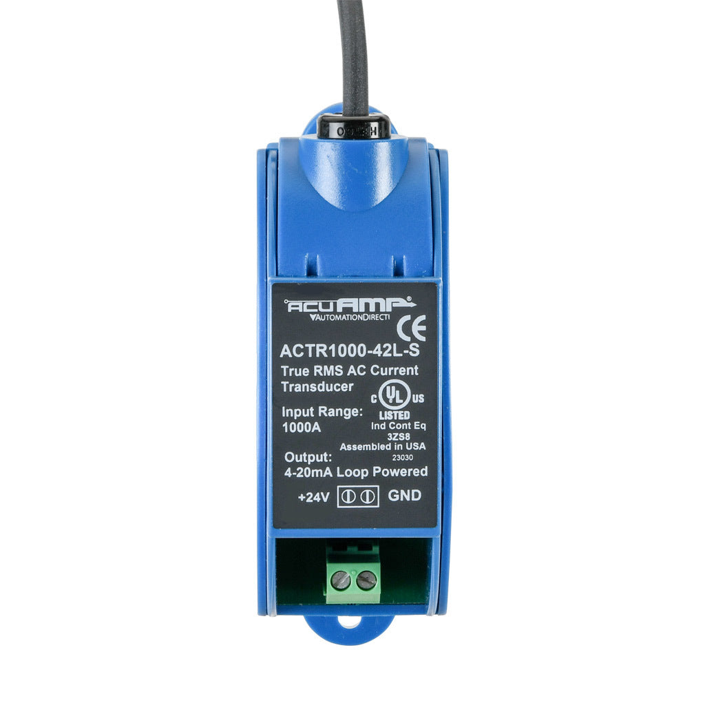 AcuAMP AC current transducer, 1-phase, flexible split core, 0-1000A sensing range, True RMS, 4-20 mA output.-ACTR1000-42L-S