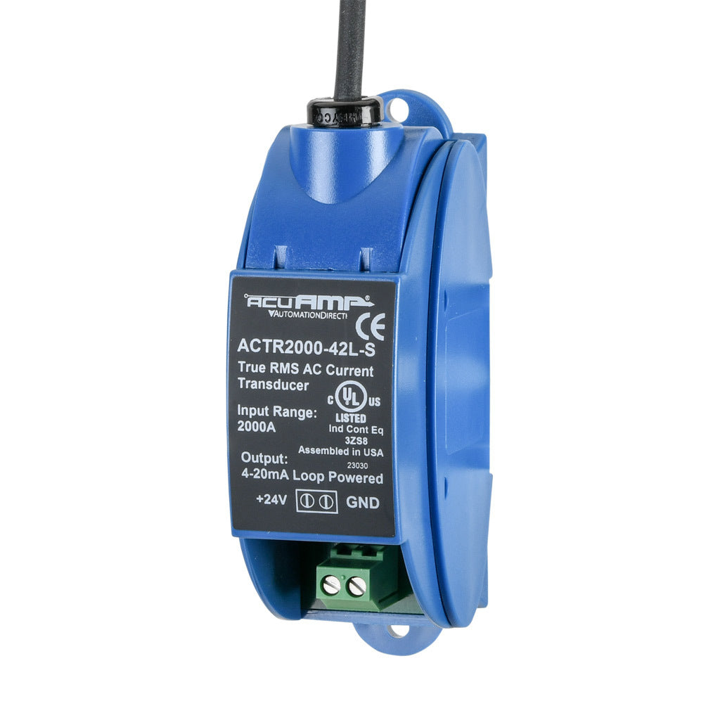 AcuAMP AC current transducer, 1-phase, flexible split core, 0-2000A sensing range, True RMS, 4-20 mA output.-ACTR2000-42L-S