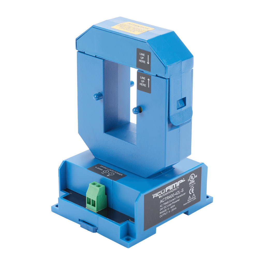 AcuAMP AC current transducer, 1-phase, split core, 0-400A sensing range, True RMS, 4-20 mA output.-ACTR400-42L-S