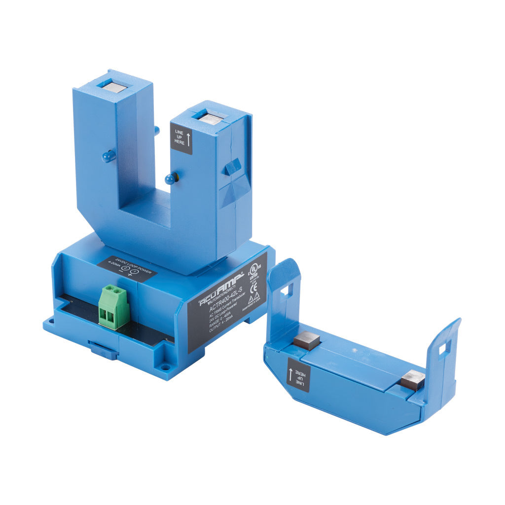 AcuAMP AC current transducer, 1-phase, split core, 0-400A sensing range, True RMS, 4-20 mA output.-ACTR400-42L-S