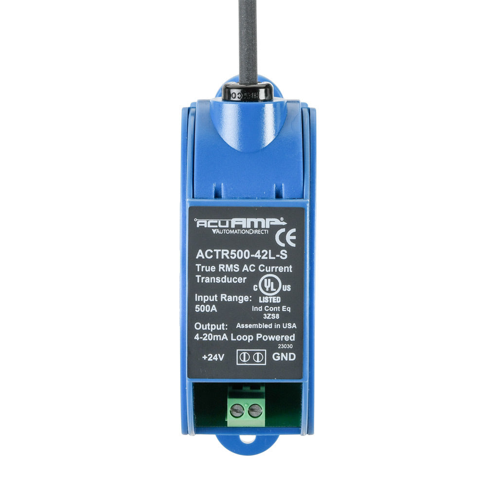 AcuAMP AC current transducer, 1-phase, flexible split core, 0-500A sensing range, True RMS, 4-20 mA output.-ACTR500-42L-S