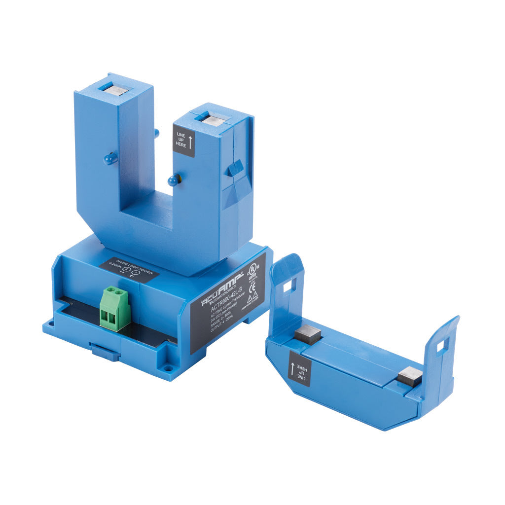 AcuAMP AC current transducer, 1-phase, split core, 0-600A sensing range, True RMS, 4-20 mA output.-ACTR600-42L-S