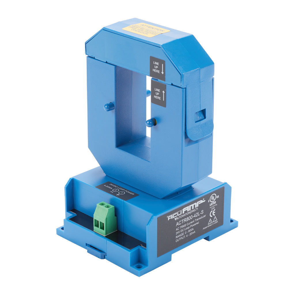 AcuAMP AC current transducer, 1-phase, split core, 0-800A sensing range, True RMS, 4-20 mA output.-ACTR800-42L-S