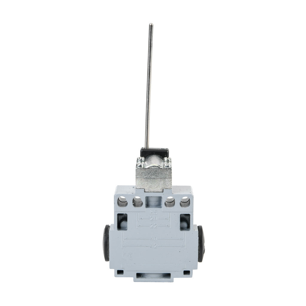 AchieVe IEC limit switch, side rotary adjustable 3mm stainless steel rod, 90-degree adjustable head, (1) N.O./(1) N.C. contact(s), snap action, 20-22mm or 40-42mm hole spacing, zinc alloy, (3) 1/2in NPT entries.-ADM2F71Z11