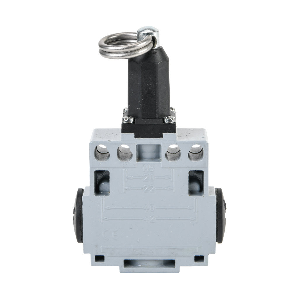 AchieVe IEC limit switch, pull action with ring, 90-degree adjustable head, (1) N.O./(1) N.C. contact(s), snap action, 20-22mm or 40-42mm hole spacing, zinc alloy, (3) 1/2in NPT entries.-ADM2T9805Z11A