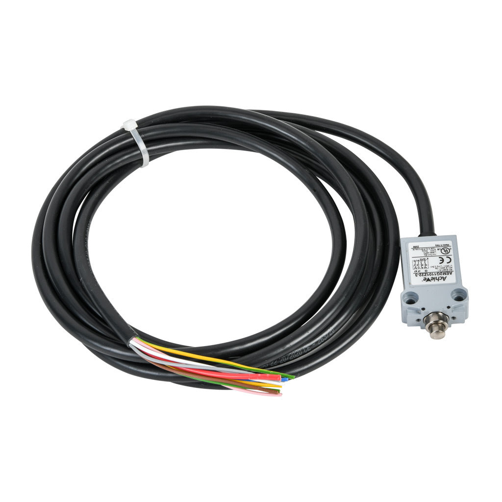 AchieVe compact limit switch, metal plunger, (2) N.O./(2) N.C. contact(s), snap action, 25mm hole spacing, zinc alloy, pigtail, 9.8ft/3m cable length, bottom exit.-AEM2G1101Z22-3