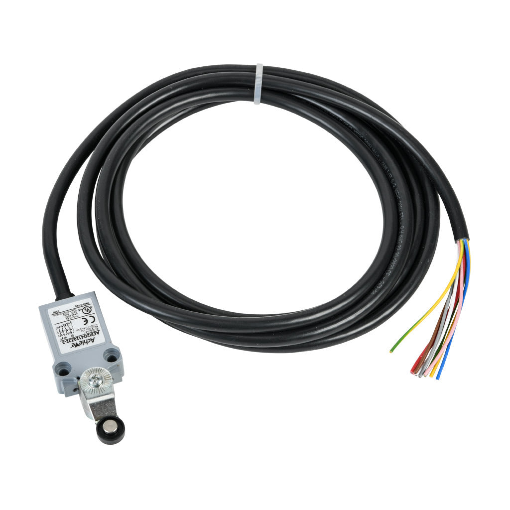 AchieVe compact limit switch, 360 degree stainless steel spring, (2) N.O./(2) N.C. contact(s), snap action, 25mm hole spacing, zinc alloy, pigtail, 9.8ft/3m cable length, bottom exit.-AEM2G9301Z22-3