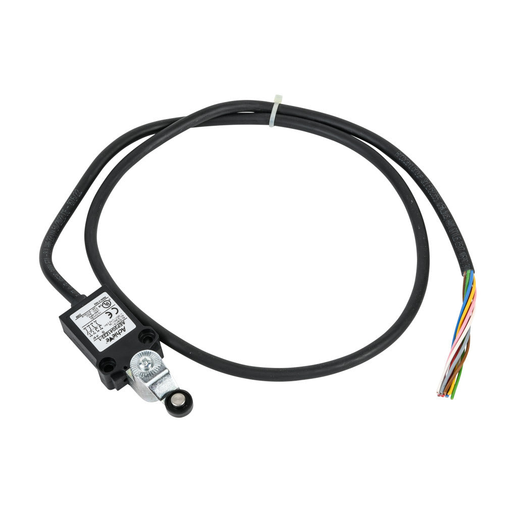 AchieVe compact limit switch, side rotary lever with 14mm nylon roller, (2) N.O./(2) N.C. contact(s), snap action, 25mm hole spacing, plastic, pigtail, 3.2ft/1m cable length, bottom exit.-AEP2G41Z22-1