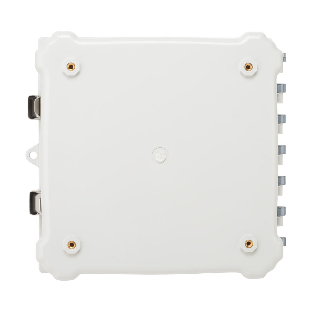 AttaBox Heartland series enclosure, NEMA 1/3R/4/4X/12, 10 x 10 x 6in (HxWxD), wall mount, polycarbonate, Pantone 7541 C light gray, smoked polycarbonate single-door, stainless steel quick-release latch.-AH10106CSS