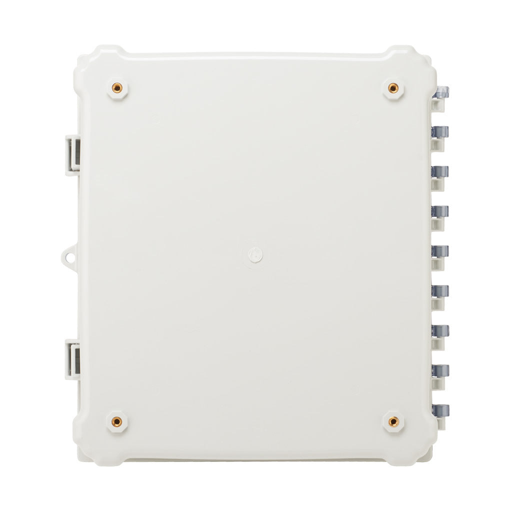 AttaBox Heartland series enclosure, NEMA 1/3R/4/4X/12, 12 x 10 x 6in (HxWxD), wall mount, polycarbonate, Pantone 7541 C light gray, smoked polycarbonate single-door, stainless steel quick-release latch.-AH12106CSS