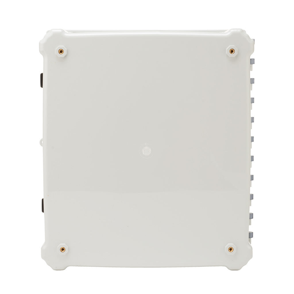AttaBox Heartland series enclosure, NEMA 1/3R/4/4X/12, 16 x 14 x 8in (HxWxD), wall mount, polycarbonate, Pantone 7541 C light gray, smoked polycarbonate single-door, stainless steel quick-release latch.-AH16148CSS