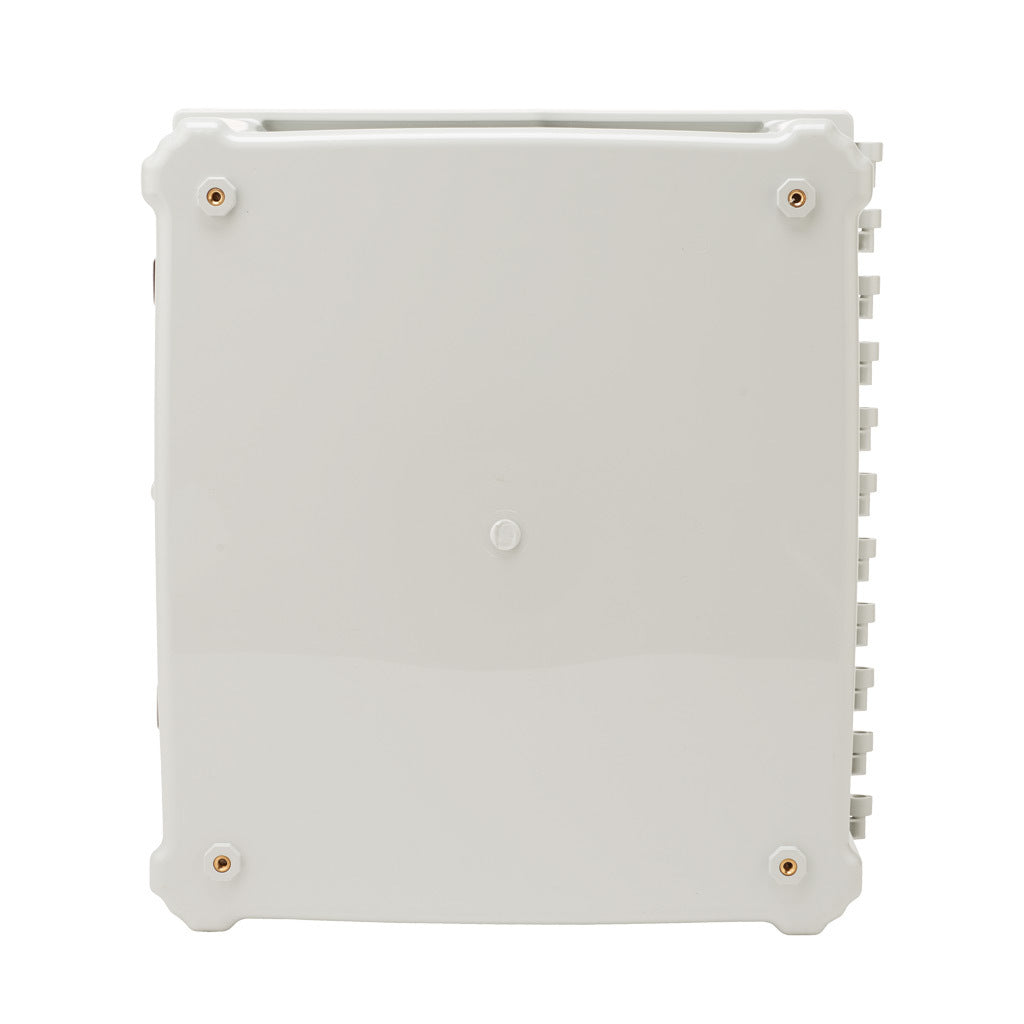 AttaBox Heartland series enclosure, NEMA 1/3R/4/4X/12, 16 x 14 x 8in (HxWxD), wall mount, polycarbonate, Pantone 7541 C light gray, single-door, stainless steel quick-release latch.-AH16148SS