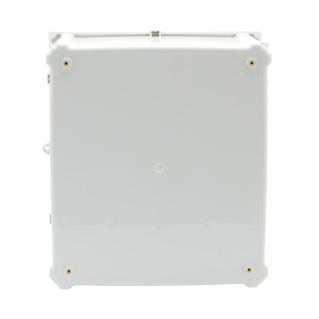 AttaBox Heartland series enclosure, NEMA 1/3R/4/4X/6P/12, 18 x 16 x 10in (HxWxD), wall mount, polycarbonate, Pantone 7541 C light gray, hinged screw cover.-AH181610HW