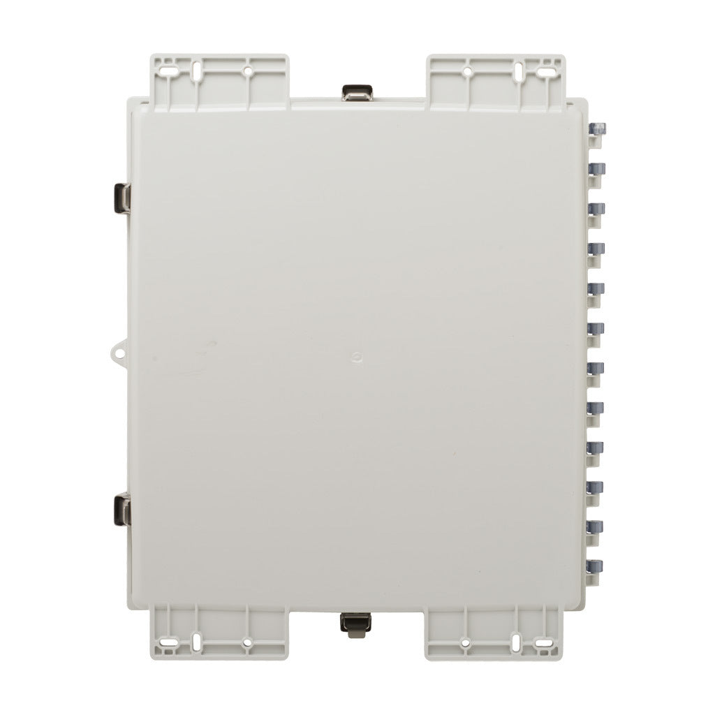 AttaBox Heartland SL series enclosure, NEMA 1/3R/4/4X/12, 18 x 16 x 4in (HxWxD), wall mount, polycarbonate, Pantone 7541 C light gray, single-door, stainless steel quick-release latch.-AH18164SS