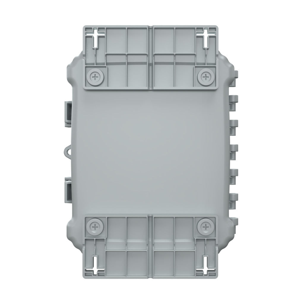 AttaBox Heartland series enclosure, NEMA 1/3R/4/4X/12, 10 x 8 x 4in (HxWxD), wall mount, polycarbonate, Pantone 7541 C light gray, single-door, polycarbonate quick-release latch.-AHF1084