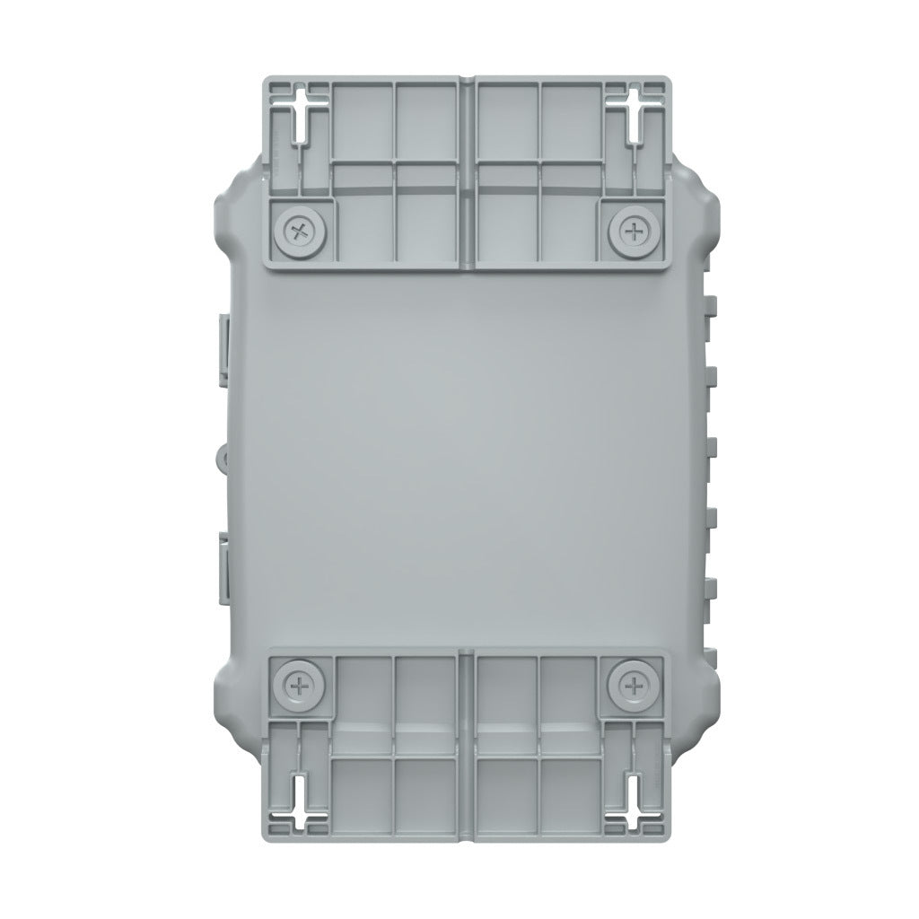 AttaBox Heartland series enclosure, NEMA 1/3R/4/4X/12, 10 x 8 x 6in (HxWxD), wall mount, polycarbonate, Pantone 7541 C light gray, single-door, polycarbonate quick-release latch.-AHF1086