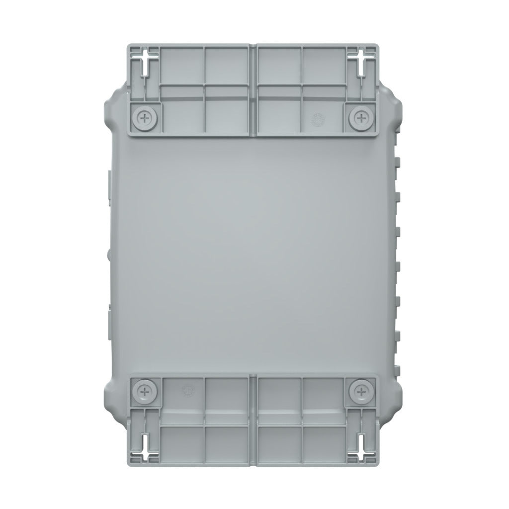 AttaBox Heartland series enclosure, NEMA 1/3R/4/4X/12, 12 x 10 x 6in (HxWxD), wall mount, polycarbonate, Pantone 7541 C light gray, single-door, polycarbonate quick-release latch.-AHF12106