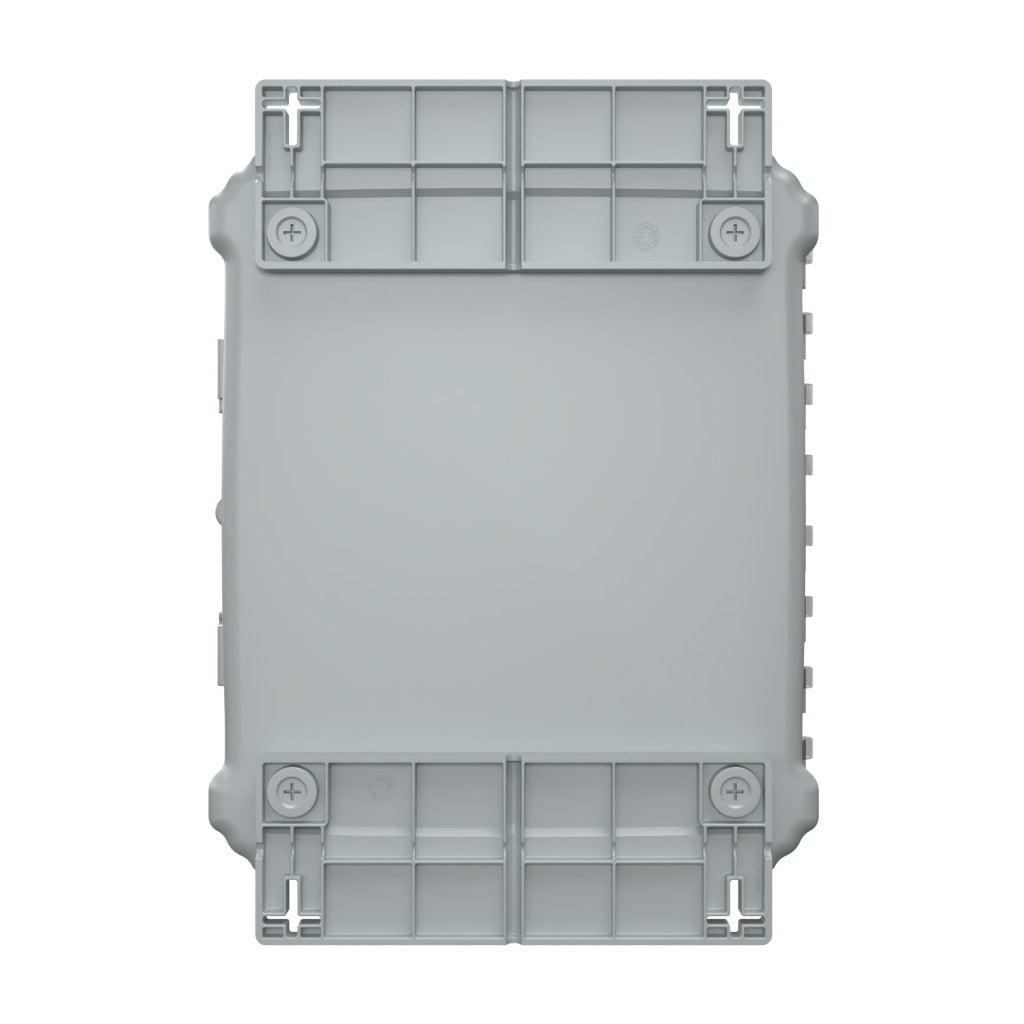 AttaBox Heartland series enclosure, NEMA 1/3R/4/4X/12, 12 x 10 x 6in (HxWxD), wall mount, polycarbonate, Pantone 7541 C light gray, smoked polycarbonate single-door, polycarbonate quick-release latch.-AHF12106C