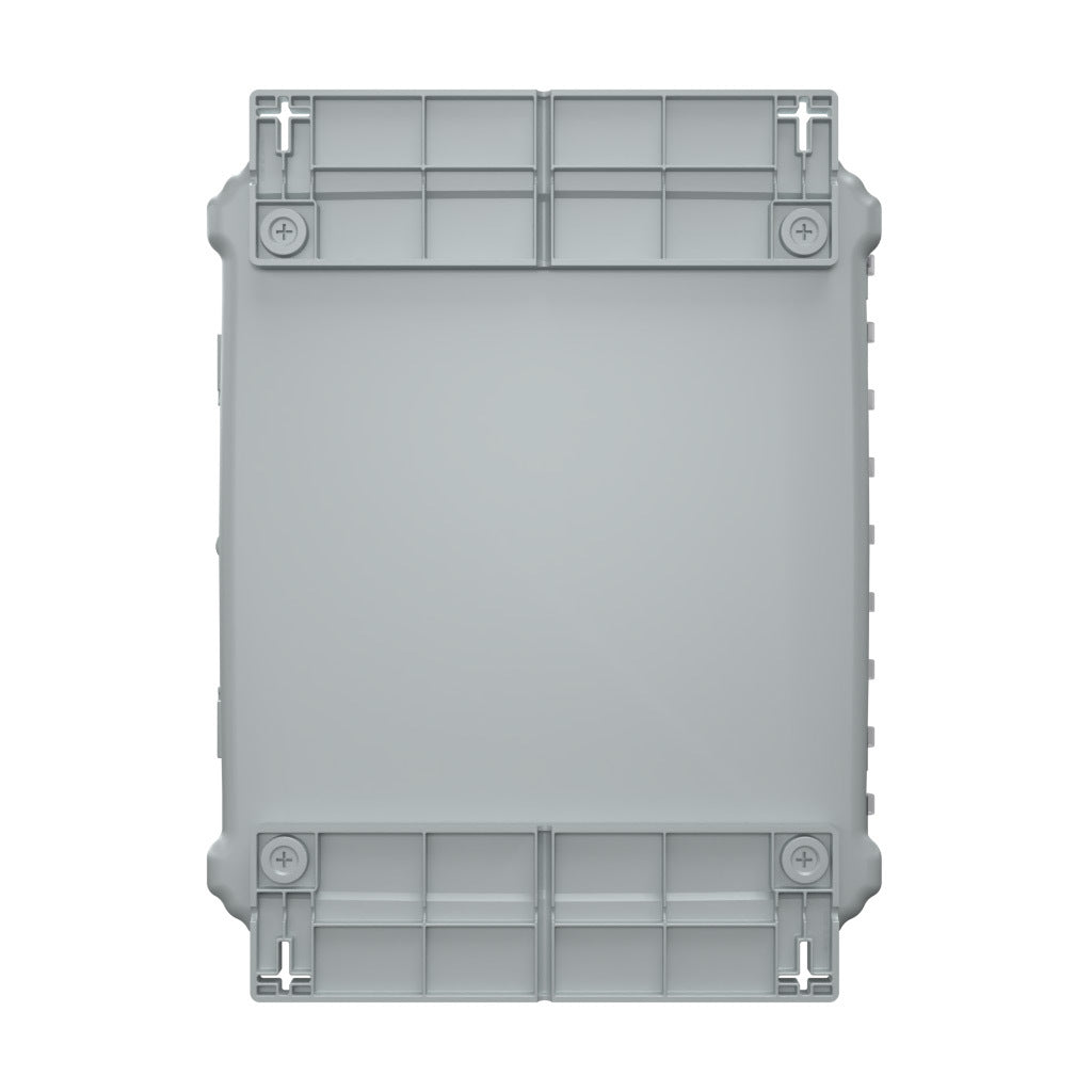AttaBox Heartland series enclosure, NEMA 1/3R/4/4X/12, 14 x 12 x 6in (HxWxD), wall mount, polycarbonate, Pantone 7541 C light gray, smoked polycarbonate single-door, polycarbonate quick-release latch.-AHF14126C