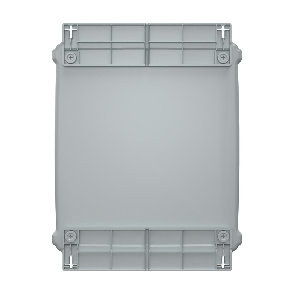 AttaBox Heartland series enclosure, NEMA 1/3R/4/4X/12, 16 x 14 x 8in (HxWxD), wall mount, polycarbonate, Pantone 7541 C light gray, single-door, polycarbonate quick-release latch.-AHF16148