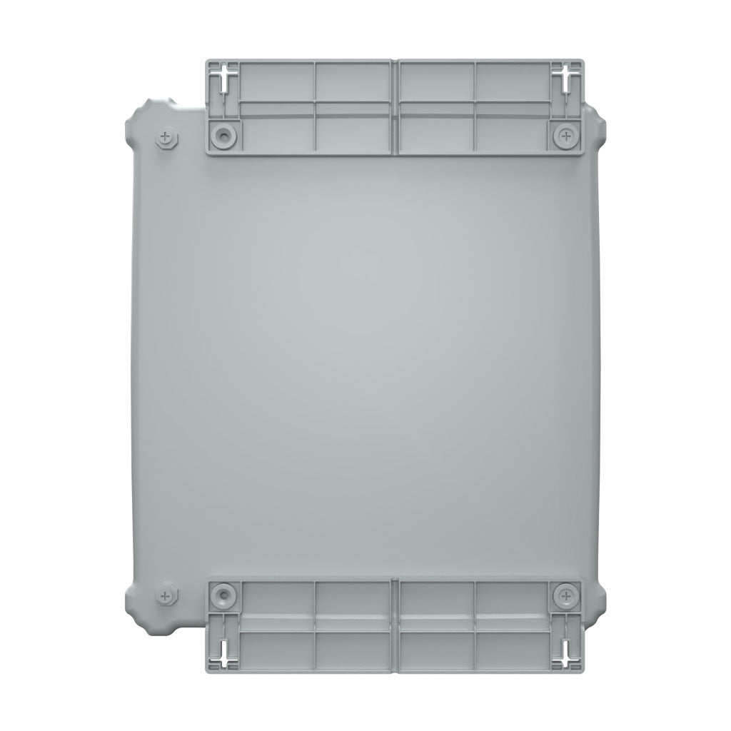 AttaBox Heartland series enclosure, NEMA 1/3R/4/4X/12, 18 x 16 x 10in (HxWxD), wall mount, polycarbonate, Pantone 7541 C light gray, single-door, polycarbonate quick-release latch.-AHF181610