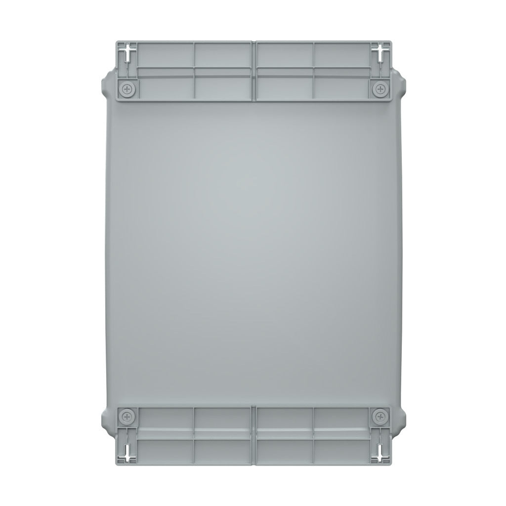 AttaBox Heartland series enclosure, NEMA 1/3R/4/4X/12, 20 x 16 x 8in (HxWxD), wall mount, polycarbonate, Pantone 7541 C light gray, single-door, polycarbonate quick-release latch.-AHF20168