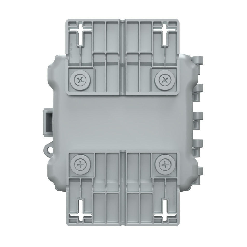 AttaBox Heartland series enclosure, NEMA 1/3R/4/4X/12, 6 x 6 x 4in (HxWxD), wall mount, polycarbonate, Pantone 7541 C light gray, single-door, polycarbonate quick-release latch.-AHF664