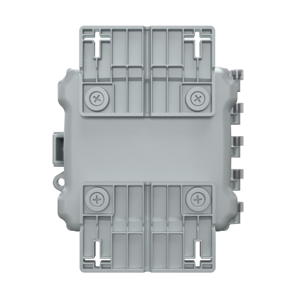 AttaBox Heartland series enclosure, NEMA 1/3R/4/4X/12, 6 x 6 x 4in (HxWxD), wall mount, polycarbonate, Pantone 7541 C light gray, smoked polycarbonate single-door, polycarbonate quick-release latch.-AHF664C