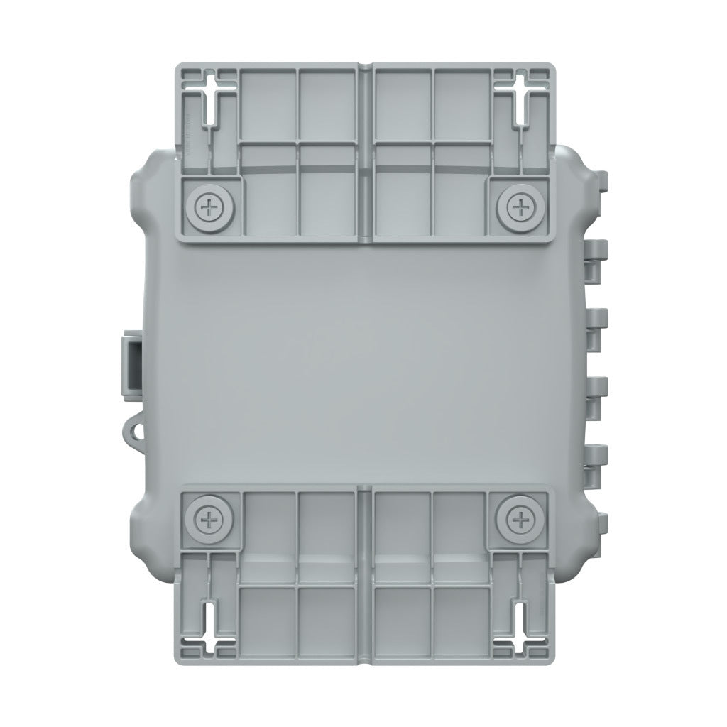 AttaBox Heartland series enclosure, NEMA 1/3R/4/4X/12, 8 x 8 x 4in (HxWxD), wall mount, polycarbonate, Pantone 7541 C light gray, single-door, polycarbonate quick-release latch.-AHF884