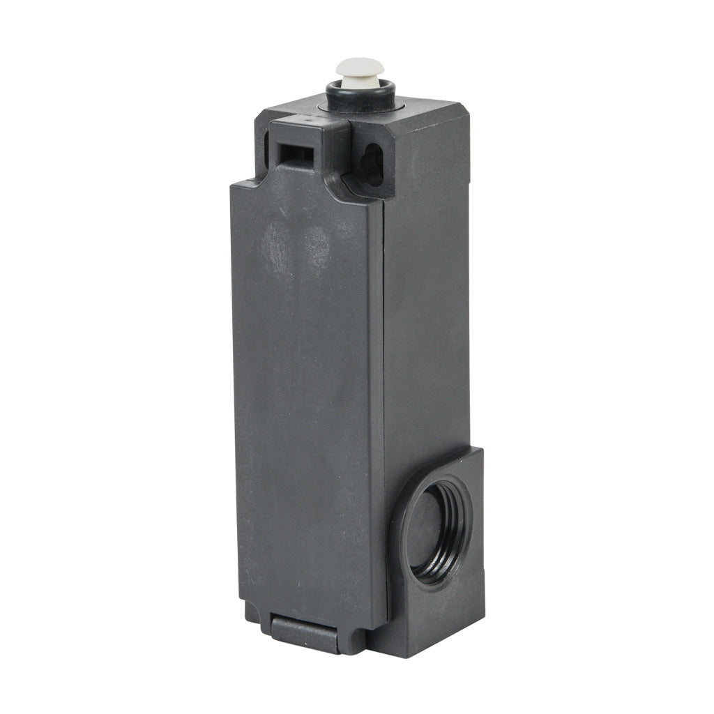 AchieVe IEC limit switch, plastic plunger, (2) N.C. contact(s), snap action, solenoid or manual reset, 20-22mm hole spacing, plastic, (2) PG11 and (1) 1/2in NPT cable entries.-AHP2R002J02-024