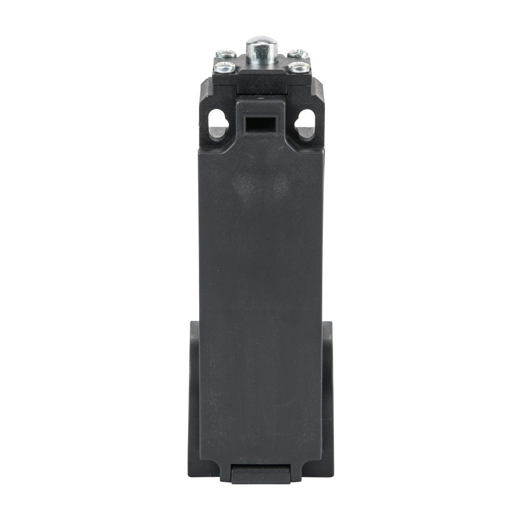 AchieVe IEC limit switch, metal plunger, 90-degree adjustable head, (2) N.C. contact(s), snap action, solenoid reset, 20-22mm hole spacing, plastic, (2) PG11 and (1) 1/2in NPT cable entries.-AHP2T11J02-024