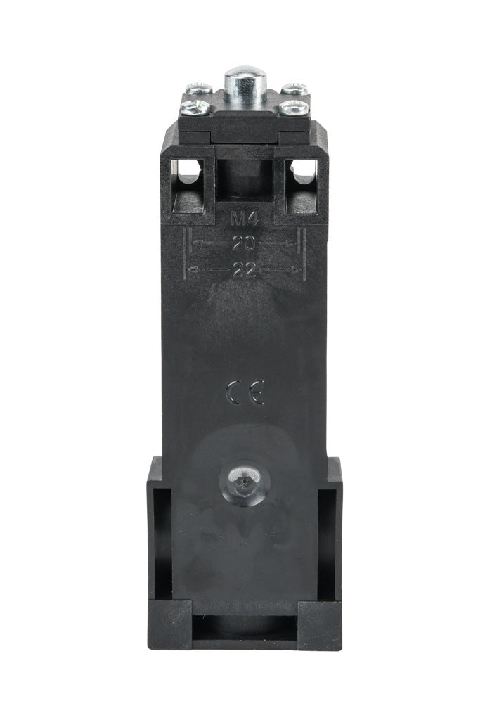AchieVe IEC limit switch, metal plunger, 90-degree adjustable head, (2) N.C. contact(s), snap action, solenoid reset, 20-22mm hole spacing, plastic, (2) PG11 and (1) 1/2in NPT cable entries.-AHP2T11J02-024
