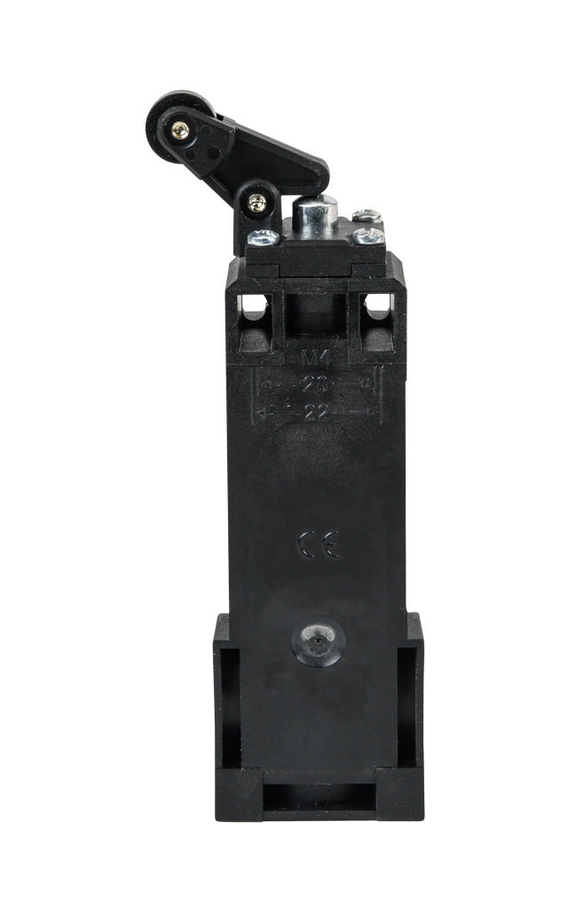 AchieVe IEC limit switch, one-way vertical lever with 12.5mm plastic roller, 90-degree adjustable head, (2) N.C. contact(s), snap action, solenoid reset, 20-22mm hole spacing, plastic, (2) PG11 and (1) 1/2in NPT cable entries.-AHP2T32J02-024