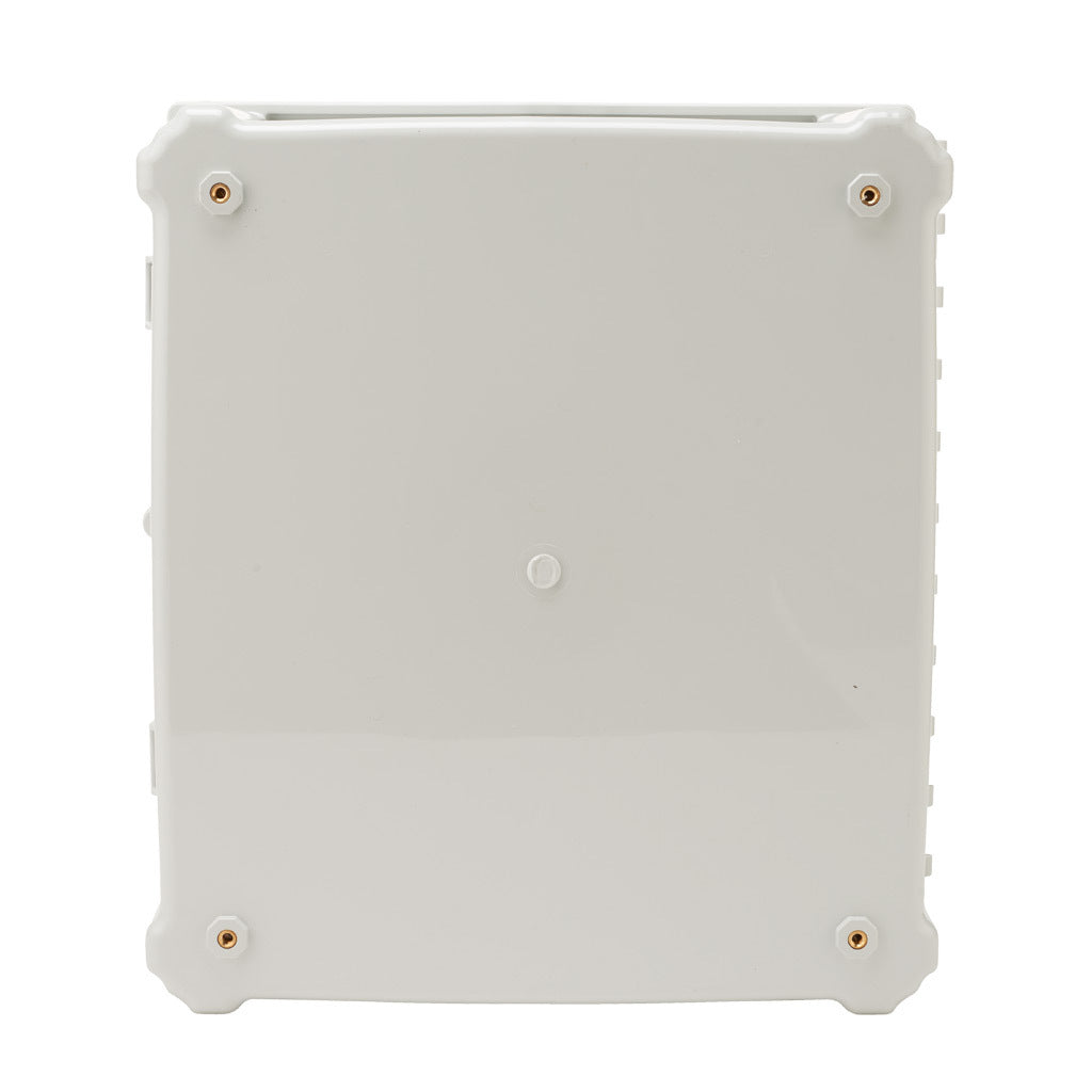 AttaBox Heartland series enclosure, with shelf, NEMA 1/3R/4/4X/12, 16 x 14 x 8in (HxWxD), wall mount, polycarbonate, Pantone 7541 C light gray, single-door, polycarbonate quick-release latch.-AHWD16148